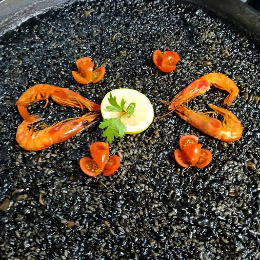 Arroz negro con gamba roja Manduc