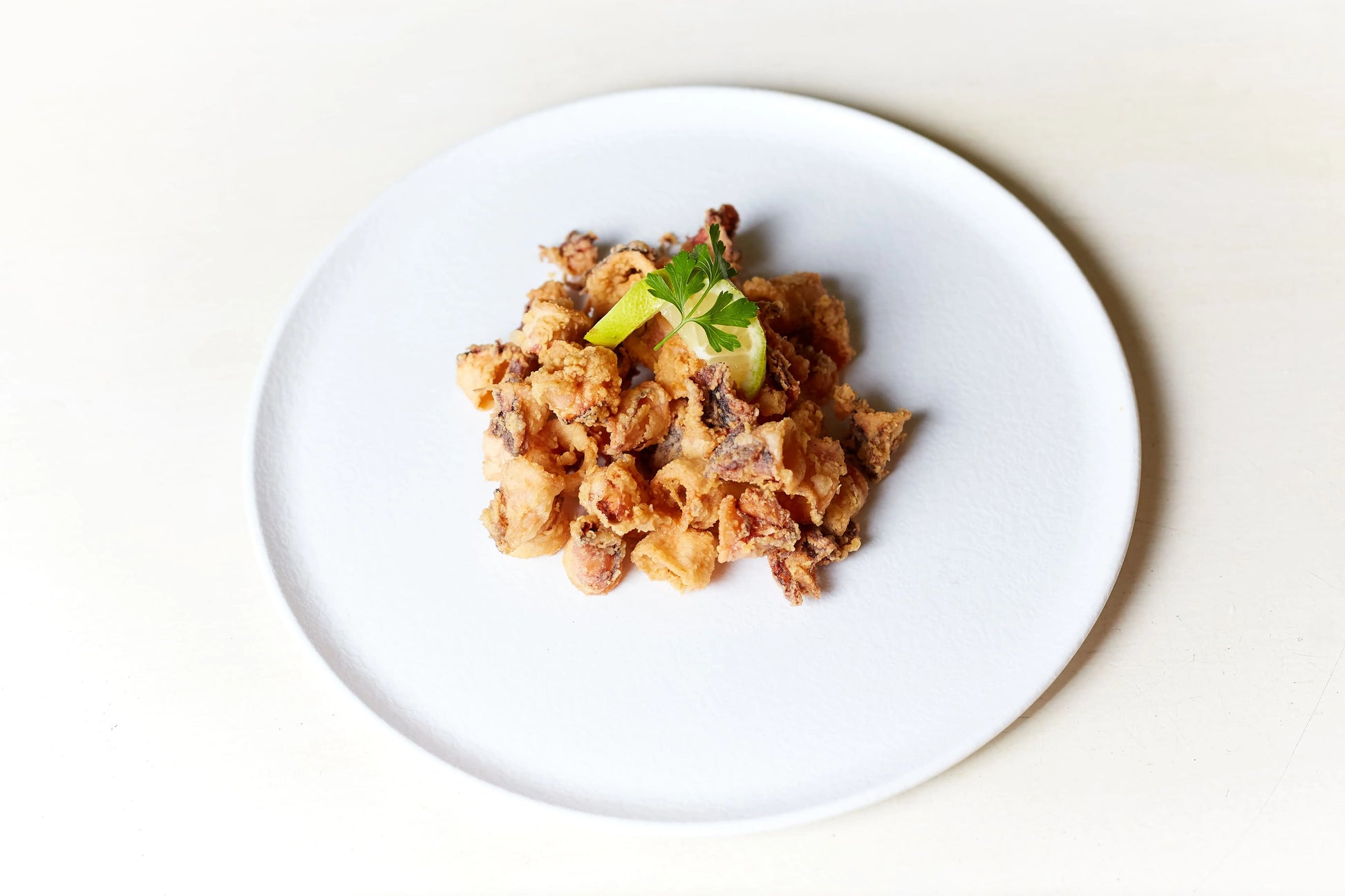 Calamares fritos crujientes servidos en plato blanco | Manduc